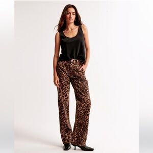 Abercrombie & Fitch Leopard Print Pants - Brown and Black